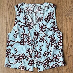 Madewell Women’s Cutaway Vest Top – Floral, Size 14